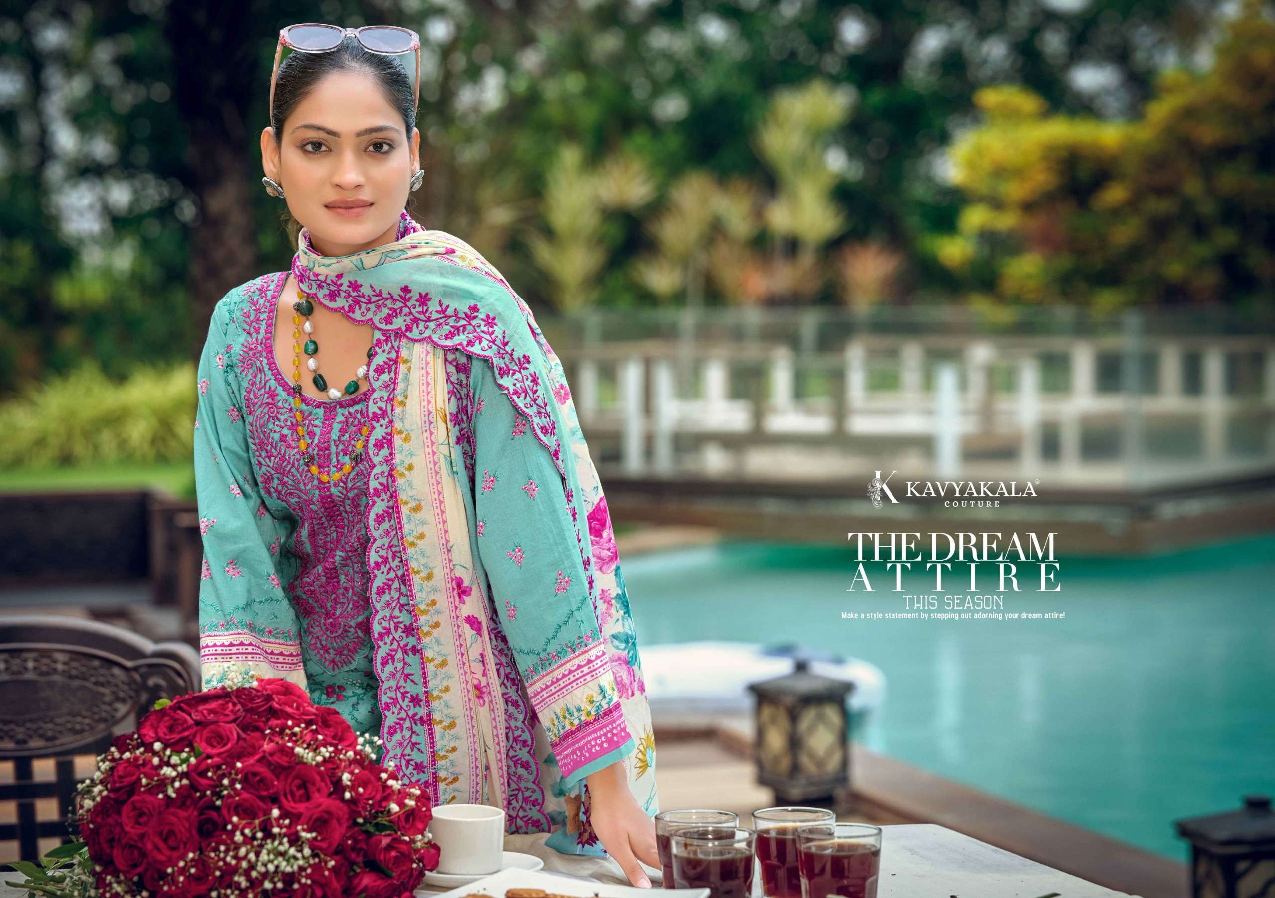 KAVYA‎‎ KALA MAHNOOR COTTON‎‎ CATALOG NECK & LACE PATCH SALWAR SUIT UNSTITCH EXPORT